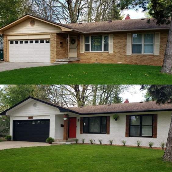 White Bricks, Black Trim, wooden accents