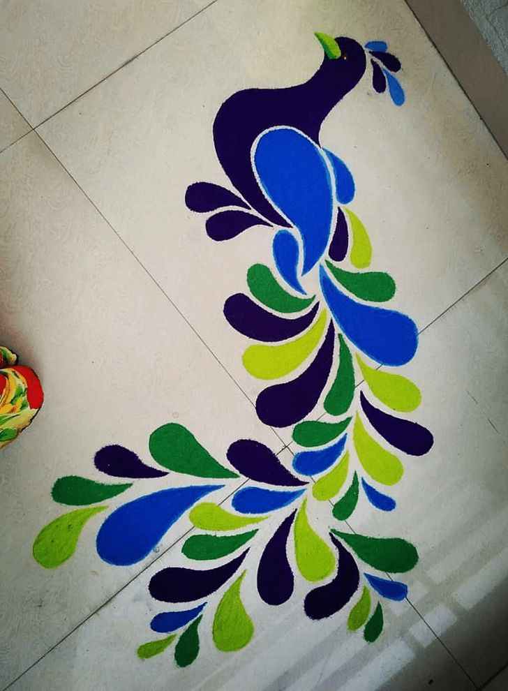 Peacock Rangoli Design Images